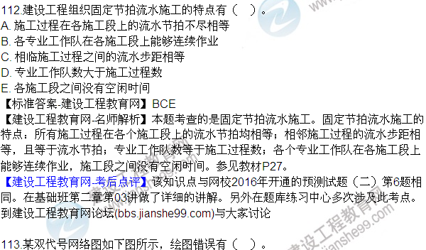 2016監(jiān)理質(zhì)量、投資、進(jìn)度控制試題及答案（106-120）